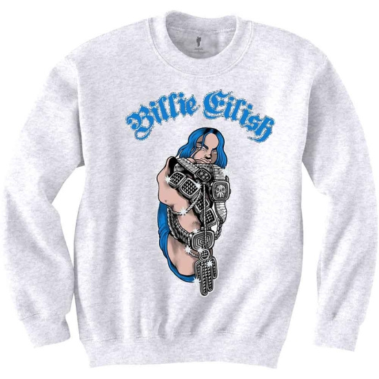 Billie Eilish - Bling Uni Wht Sw 1Xs