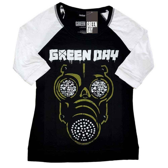 Green Day - Green Mask Lady Bl/Wht Raglan (3XL)