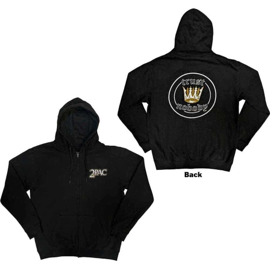 Tupac - Crown Seal Uni Bl Zip Hoodie 