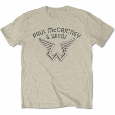 Paul Mccartney Wings - Wings Logo Natrl T-Shirt  (L)