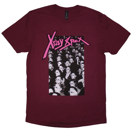 X-Ray Spex - 3D Cinema Uni Maroon T-Shirt