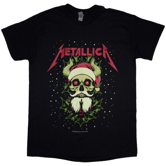 Metallica - Metallica Santa Horns Uni Bl T-Shirt