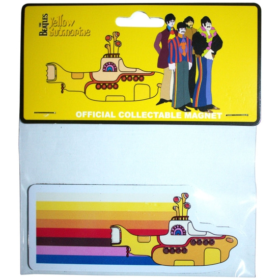 Beatles - Yellow Submarine Coloured Stripes Embossed Magnet