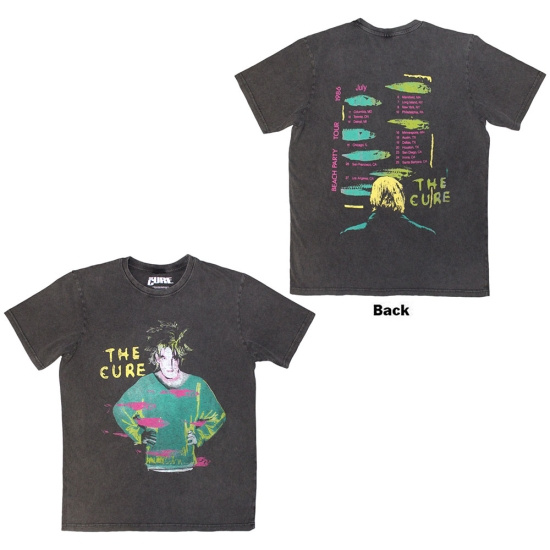 The Cure - Beach Party Tour 86 Stone Wash Uni Char T-Shirt  (L)