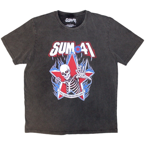 Sum 41 - Aknf Skeleton Stone Wash Uni Char T-Shirt