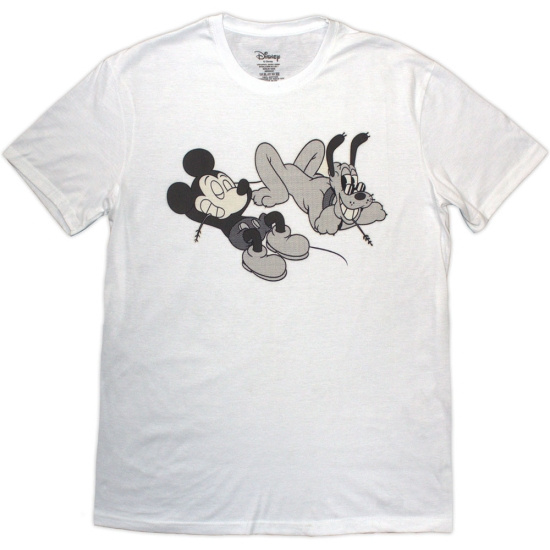 Disney - Mickey & Pluto Relax Uni Wht T-Shirt
