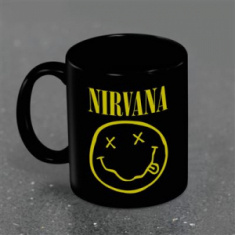Nirvana - Smiley Black Pod Mug