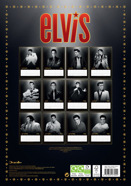 Elvis  - 2026 A3 Calendar