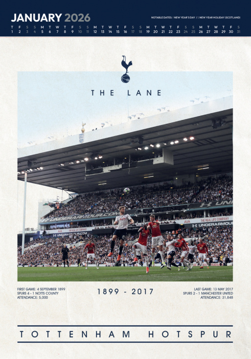 Tottenham Hotspur Fc  - 2026 A3 Deluxe Calendar
