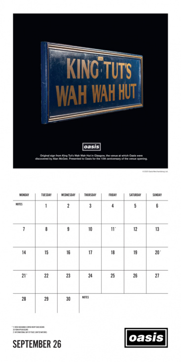 Oasis  - 2026 Square Calendar