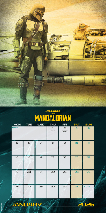Star Wars The Mandalorian  - 2026 Square Calendar