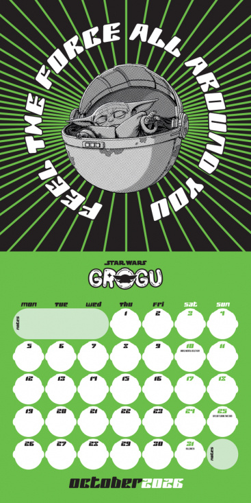 Star Wars The Mandalorian Grogu  - 2026 Square Calendar
