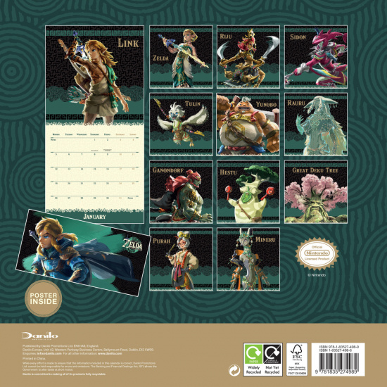The Legend Of Zelda  - 2026 Square Calendar
