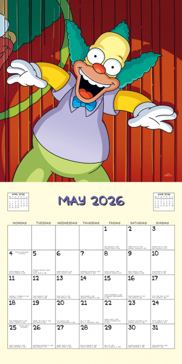 The Simpsons  - 2026 Square Calendar