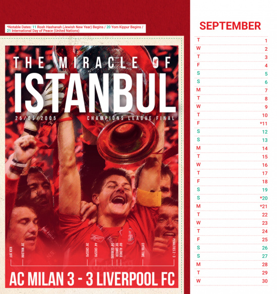 Liverpool Fc - 2026 Desk Easel Calendar