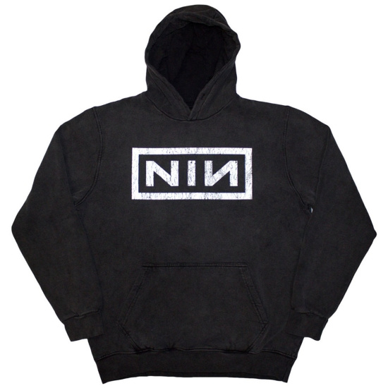 Nine Inch Nails - Classic Logo Stone Wash Uni Char Hoodie