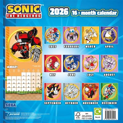 Sonic The Hedgehog - 2026 Square Calendar