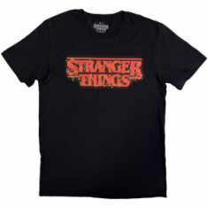 Stranger Things - Logo With Christmas Lights Uni Bl T-Shirt (M)