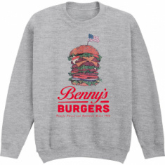 Stranger Things -  Benny’S Burger Uni Grey Sweatshirt