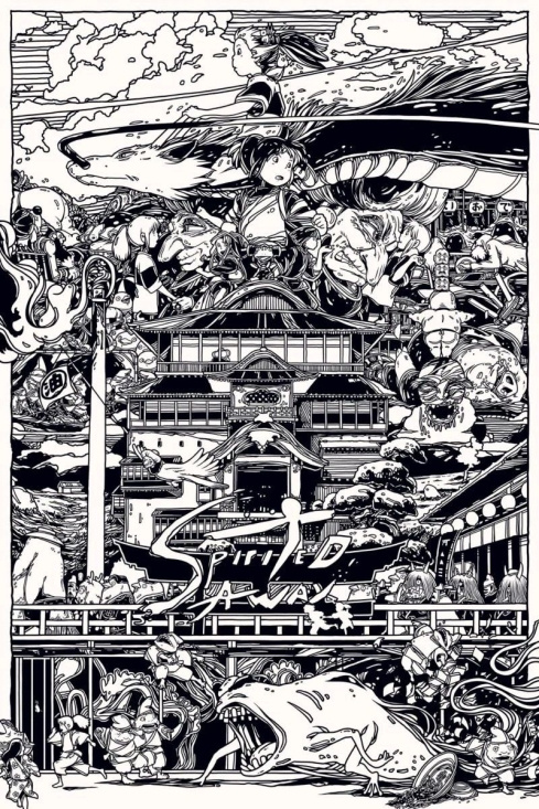 Movie Poster - Spirited Away - Black & White (91,5 X 61 Cm)