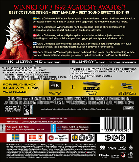 Movie - Bram Stoker's Dracula (4K+Bd) Bnl+Nc