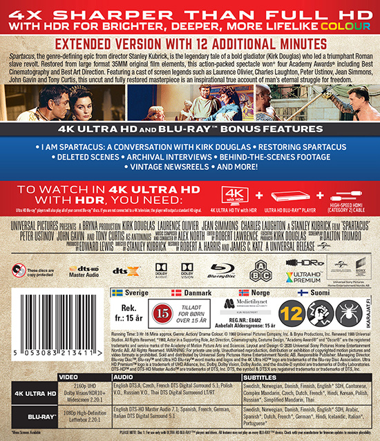 Movie - Spartacus (Uhd+Bd) Uhd S-T