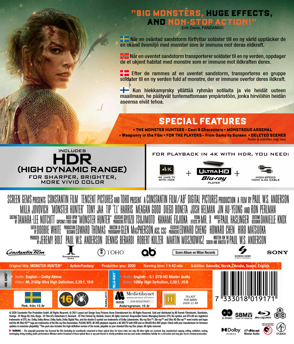 Movie - Monster Hunter (4K+Bd)