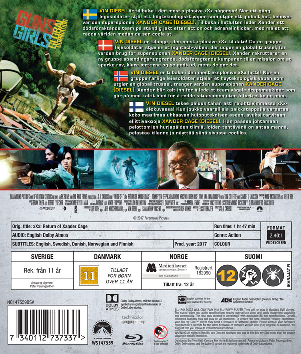 Movie - Xxx 3: Return Of Xander Cage Bd