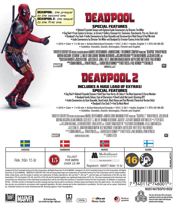Movie - Deadpool 1-2 Bd