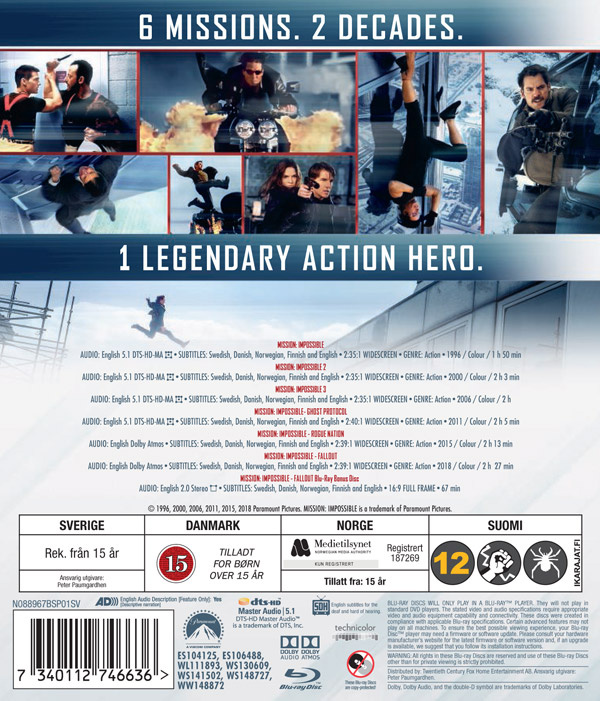 Movie - Mission: Impossible 1-6 Bd
