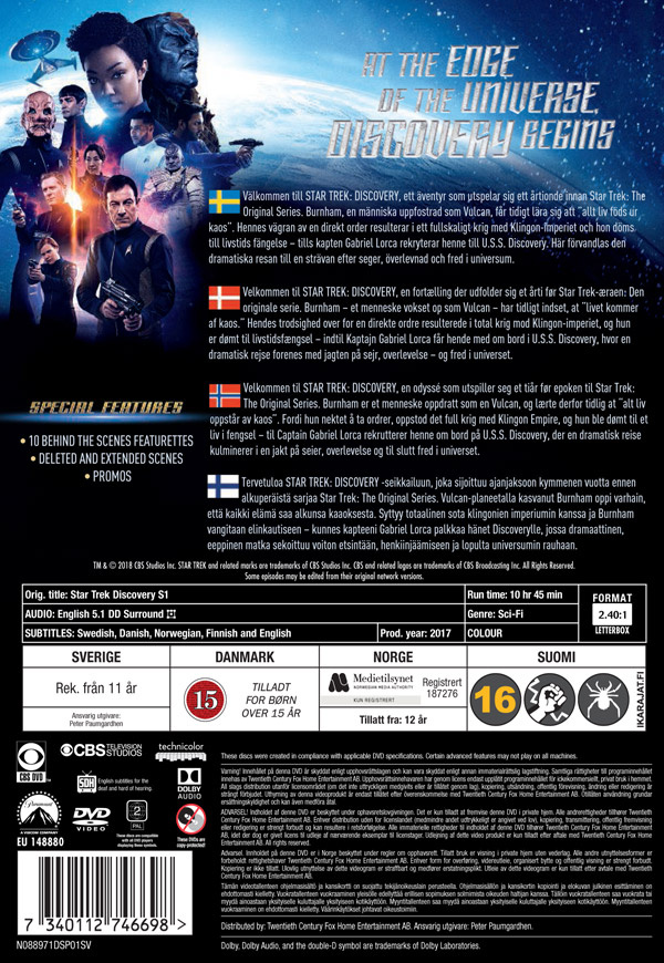 Movie - Star Trek Discovery S01 Dvd
