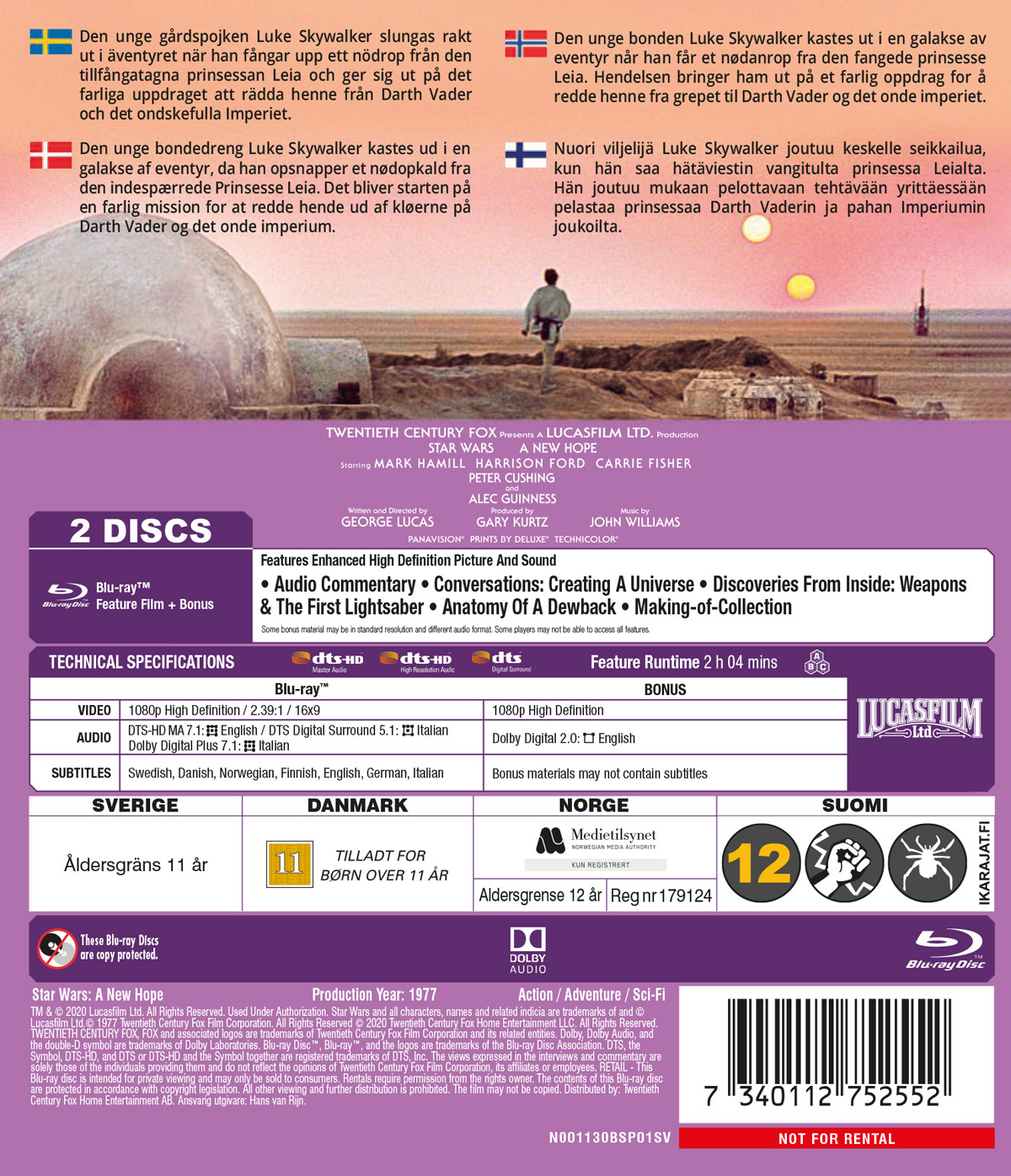 Movie - Star Wars: E4 - A New Hope Bd