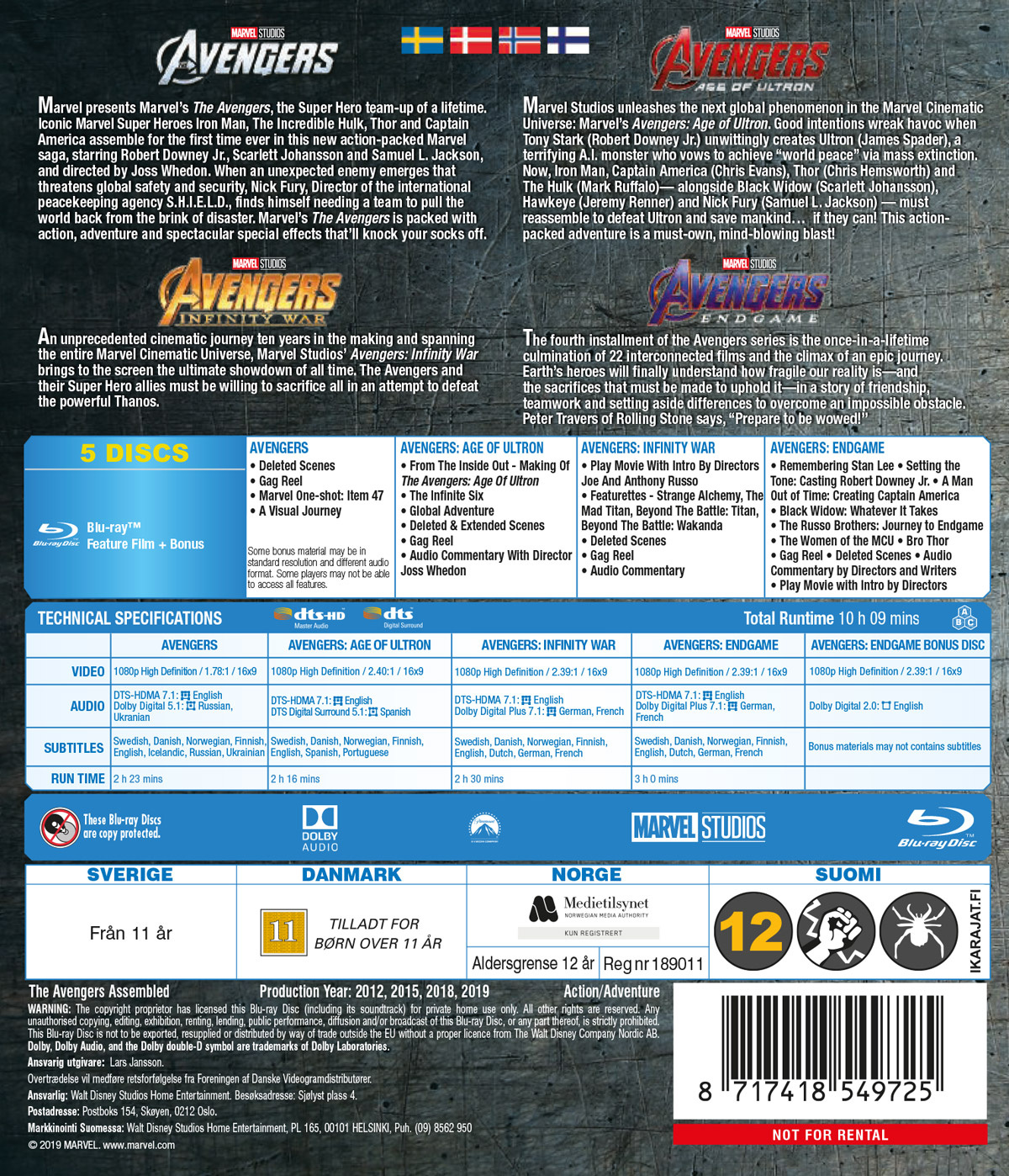 Movie - Avengers 4-Movie Coll Inkl.B Disc Bd/Sca