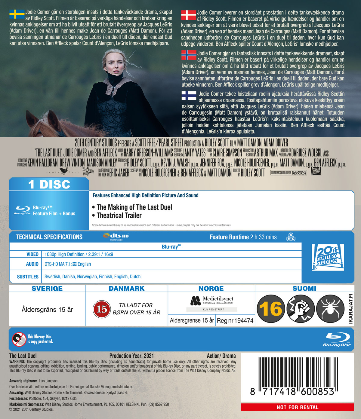 Movie - The Last Duel (2021)-Bd