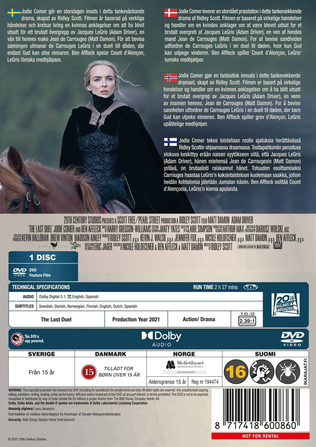 Movie - The Last Duel (2021)-Dvd