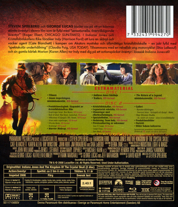 Movie - Indiana Jones 4: Kingdom Of The Cry Bd