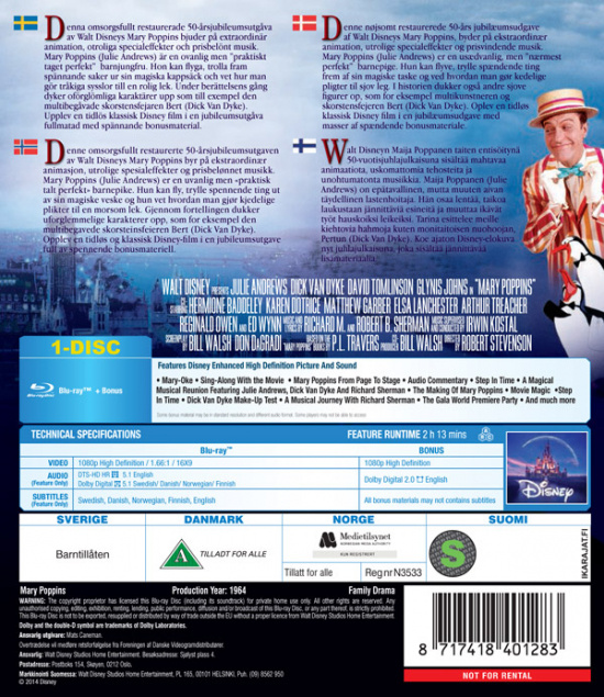 Movie - Mary Poppins 50Th Anniversary Ed Bd/Scan