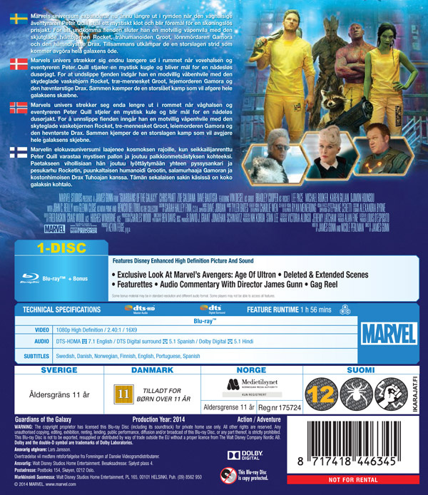 Movie - Guardians Of The Galaxy Bd/Scandi
