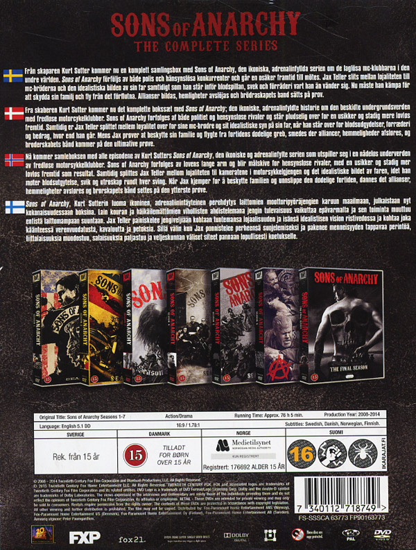 Movie - Sons Of Anarchy S01-S07 Dvd