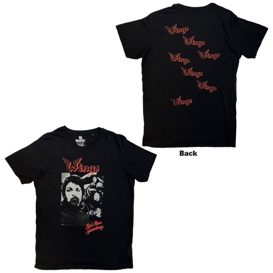 Paul Mccartney - Wings Collage Uni Bl T-Shirt