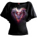 Spiral - Heart Of Dragons - Ladies Latin Boatneck Top Spiral - Heart Of Dragons - Ladies Latin Boatneck Top