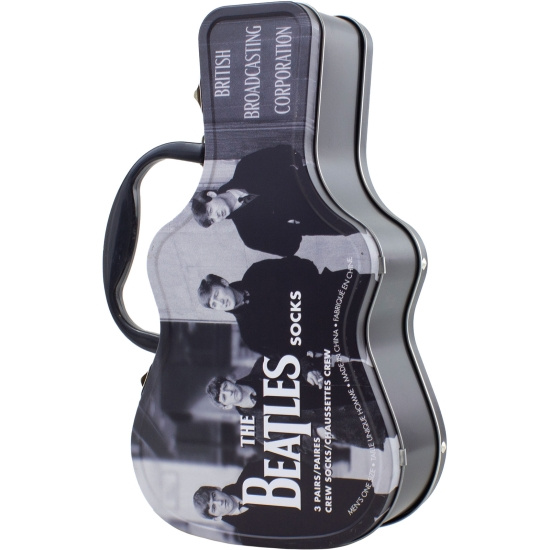 The Beatles - B&W Band Guitar Tin Uni 3-Pack Socks