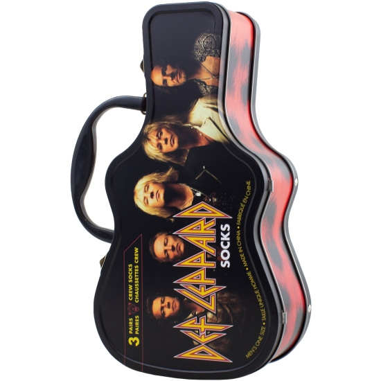 Def Leppard - Logos Guitar Tin Uni 3-Pack Socks