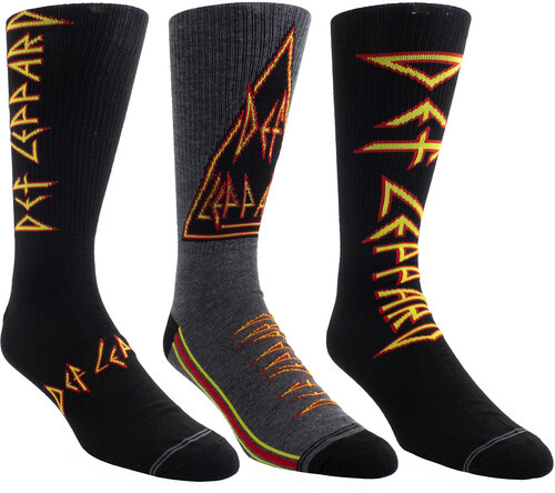Def Leppard - Logos Guitar Tin Uni 3-Pack Socks