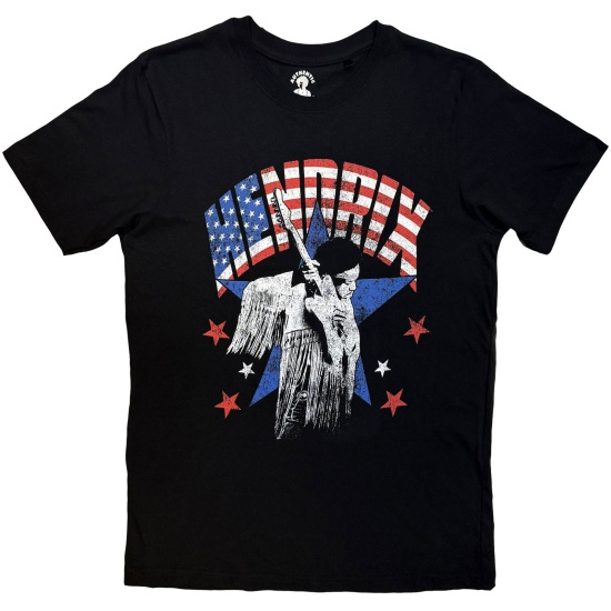 Jimi Hendrix - Flag Uni Bl T-Shirt