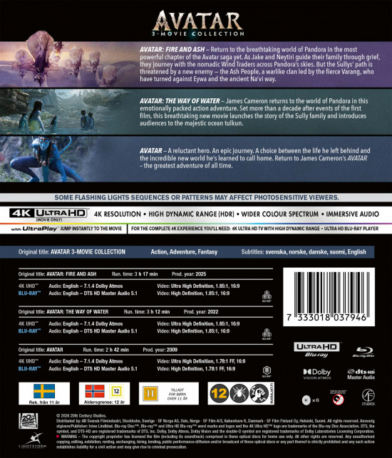 Movie - Avatar 3-Movie Collection (3 x 4K UHD / 3 x Blu-ray)