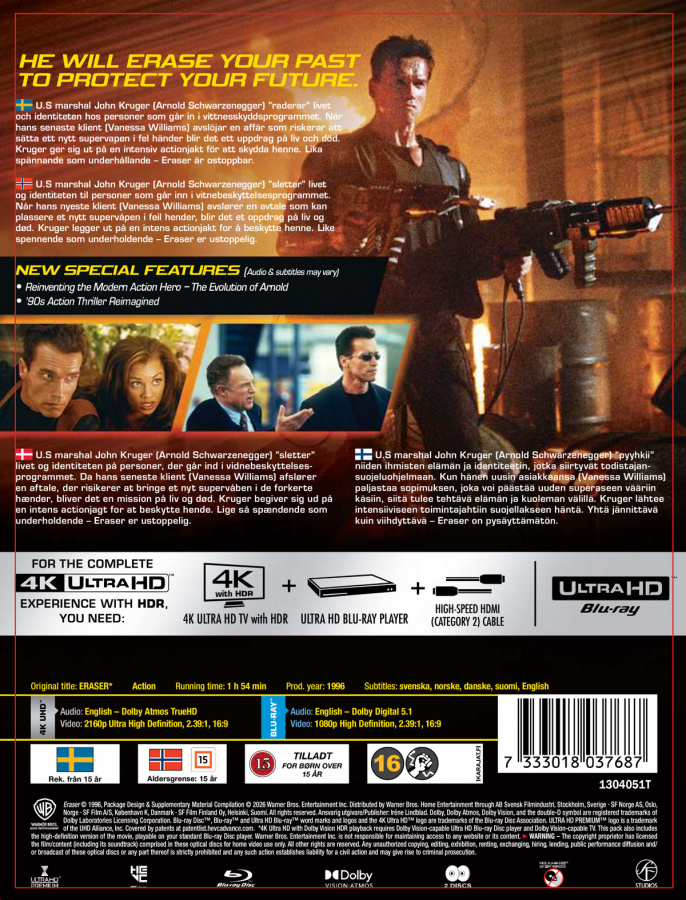 Movie - Eraser (Ltd Steelbook 4K UHD + Blu-ray)