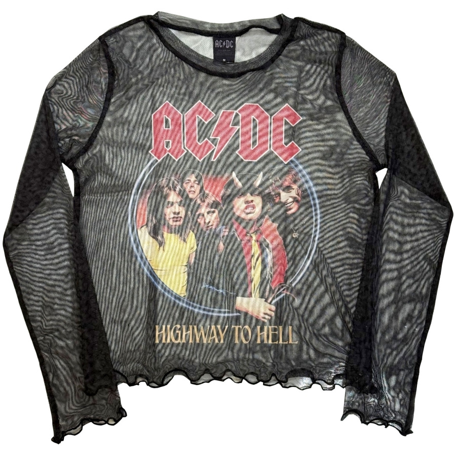 Ac/Dc - Highway To Hell Lady Bl Mesh Crop