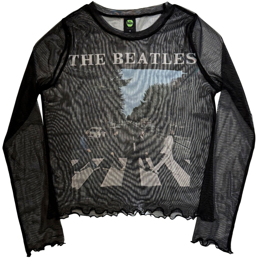 The Beatles - Abbey Road & Logo Lady Bl Mesh Crop