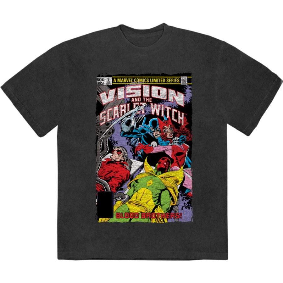Marvel Comics - Vision/Scar Witch Blood Bros Stone Wash Uni Bl T-Shirt